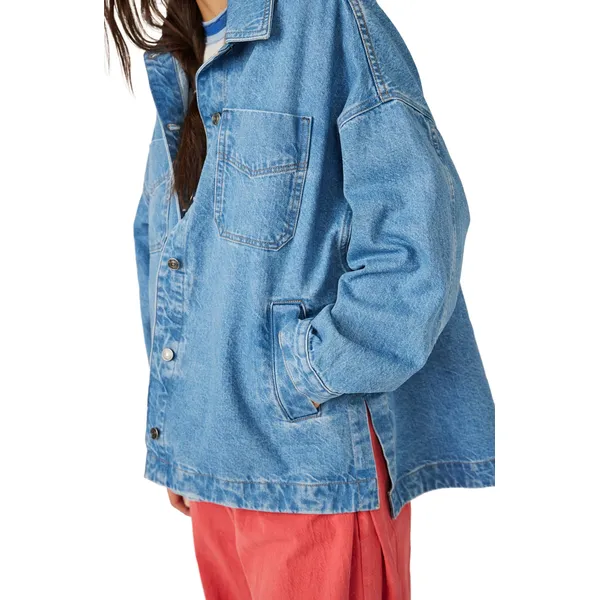Shop Loose Denim Jacket Medium Blue | Casual Oversized Outerwear | Fashion Essential