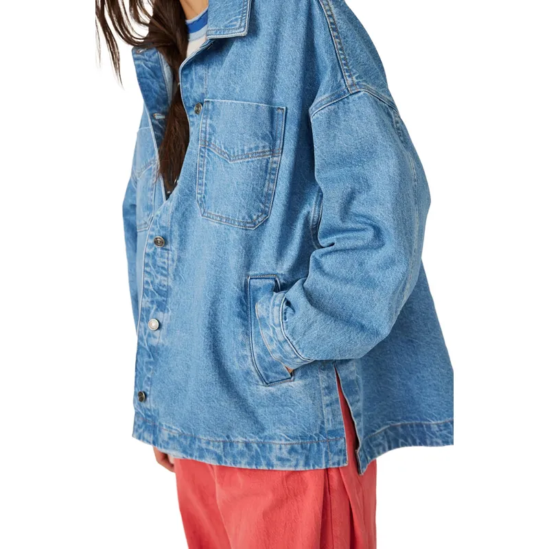 Shop Loose Denim Jacket Medium Blue | Casual Oversized Outerwear | Fashion Essential