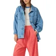 Shop Loose Denim Jacket Medium Blue | Casual Oversized Outerwear | Fashion Essential
