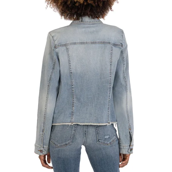 Shop European Station Slim Fit Denim Jacket | Korean Fashion | All-Match Long-Sleeve Outerwear