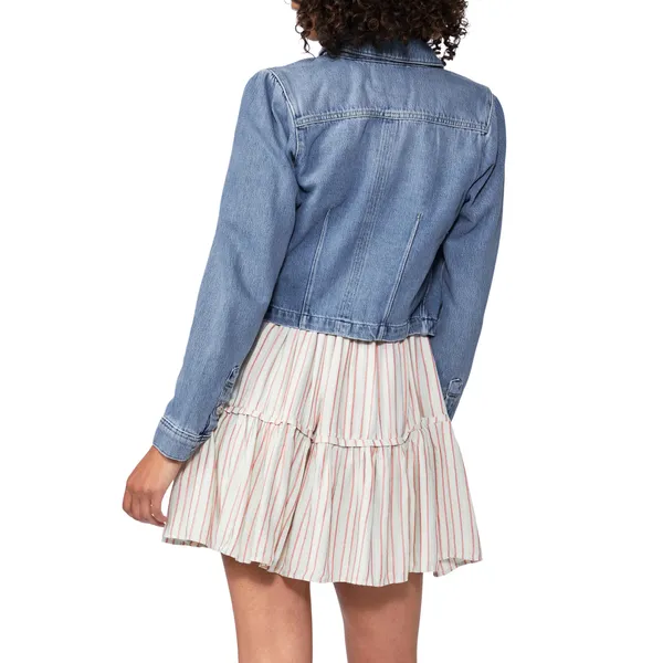 Shop Cropped Long Sleeve Denim Jacket | Trendy and Stylish Outerwear for Women