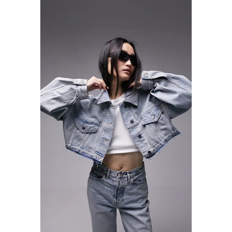 Shop American Retro Light-Color Denim Jacket for Women | Summer Hot Girl Short Coat