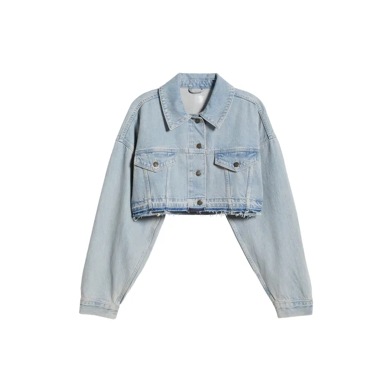Shop American Retro Light-Color Denim Jacket for Women | Summer Hot Girl Short Coat