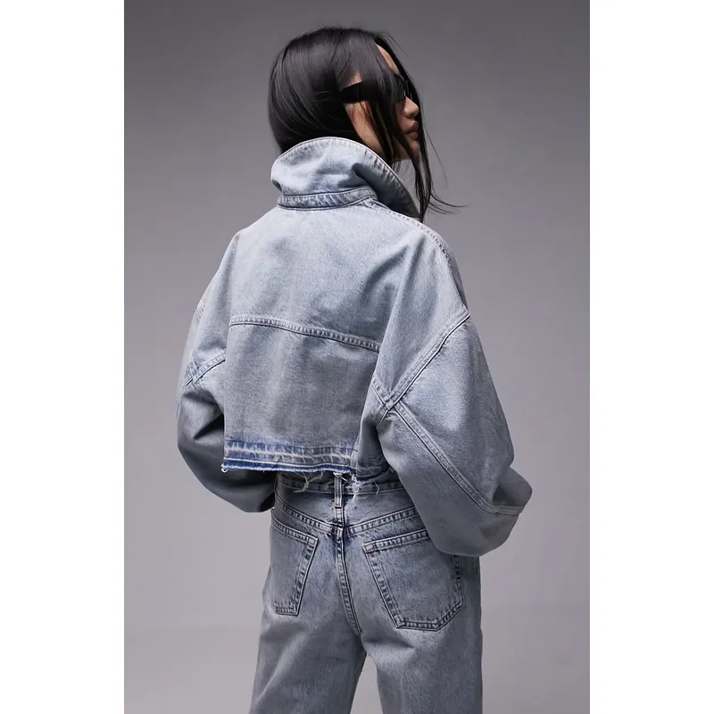 Shop American Retro Light-Color Denim Jacket for Women | Summer Hot Girl Short Coat
