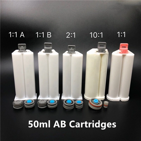 Factory Supply 50ml 1:1 Two-component Epoxy Cartridge Tube Plastic Dispensing Cartridge with static mixer