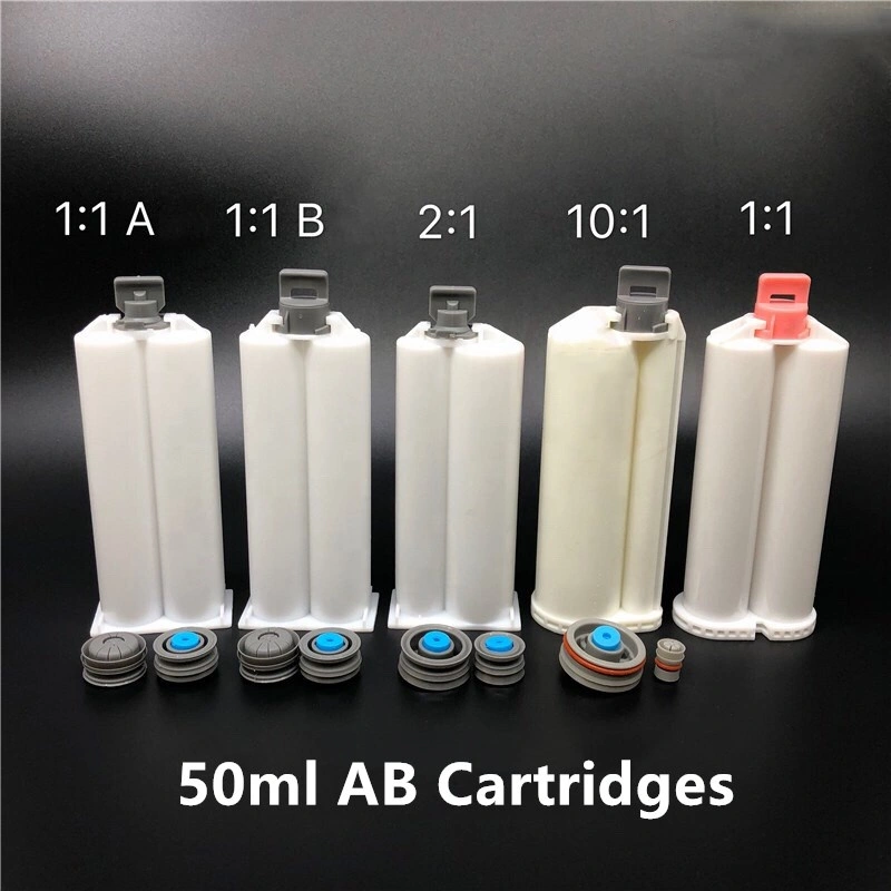 Factory Supply 50ml 1:1 Two-component Epoxy Cartridge Tube Plastic Dispensing Cartridge with static mixer