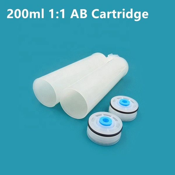 Картридж для шприцевания с эпоксидной смолой, 200 мл, 1: 1, картридж для шприца с двойным клеевым цилиндром, для дозирования клея ab