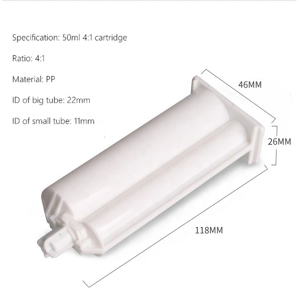 двойной картридж 50 мл 2: 1 двухкомпонентная эпоксидная смола двойной картридж для электронного дозирования