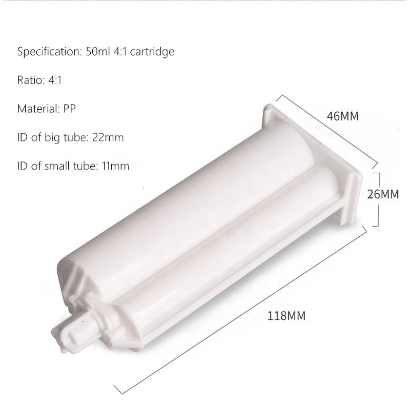 двойной картридж 50 мл 2: 1 двухкомпонентная эпоксидная смола двойной картридж для электронного дозирования