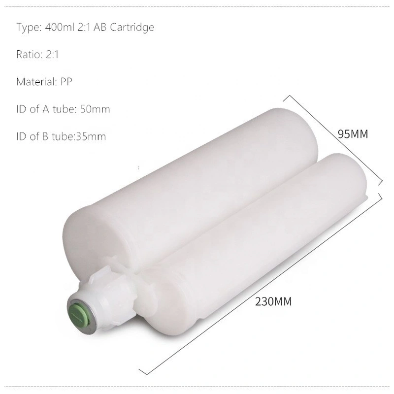 cartucho epoxi de dos componentes 400ml 2: 1 ab cartucho de calafateo adhesivo 