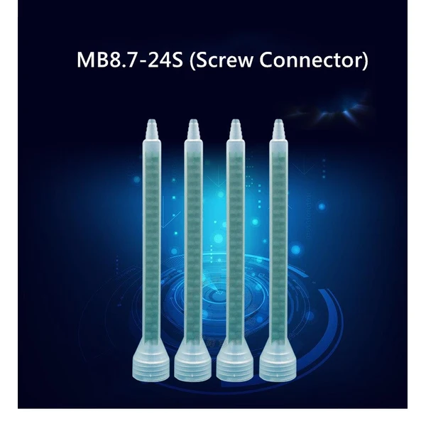 Одноразовая трубка статического смесителя 8.7-24s с винтовым соединением для смесителя Quadro, используемая с картриджами от 200 мл до 1500 мл 