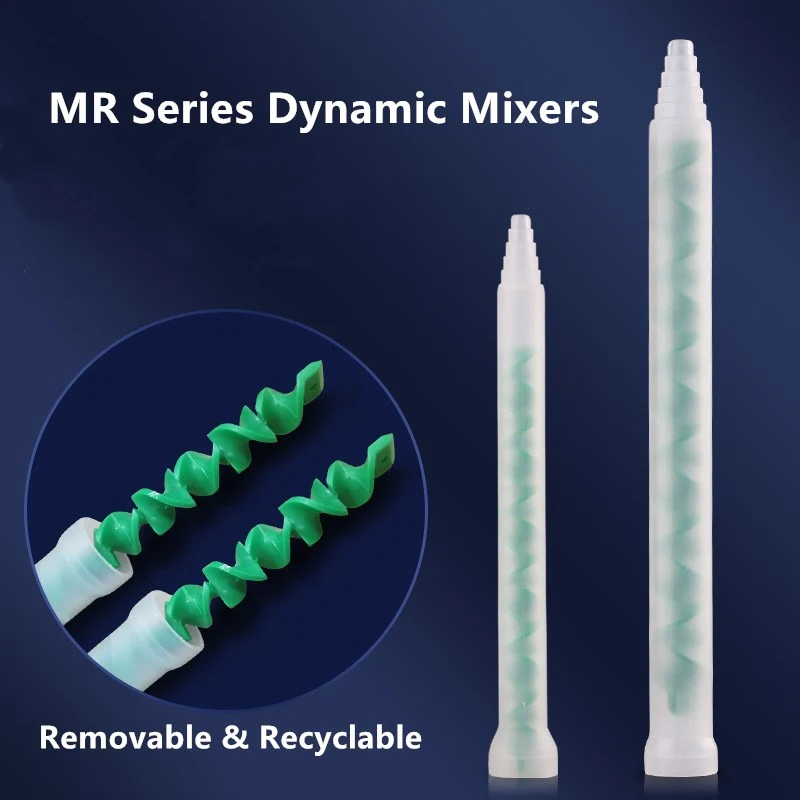 MR13-12 Plastic Dynamic Green PP static mud pigment mixer with integrated tip