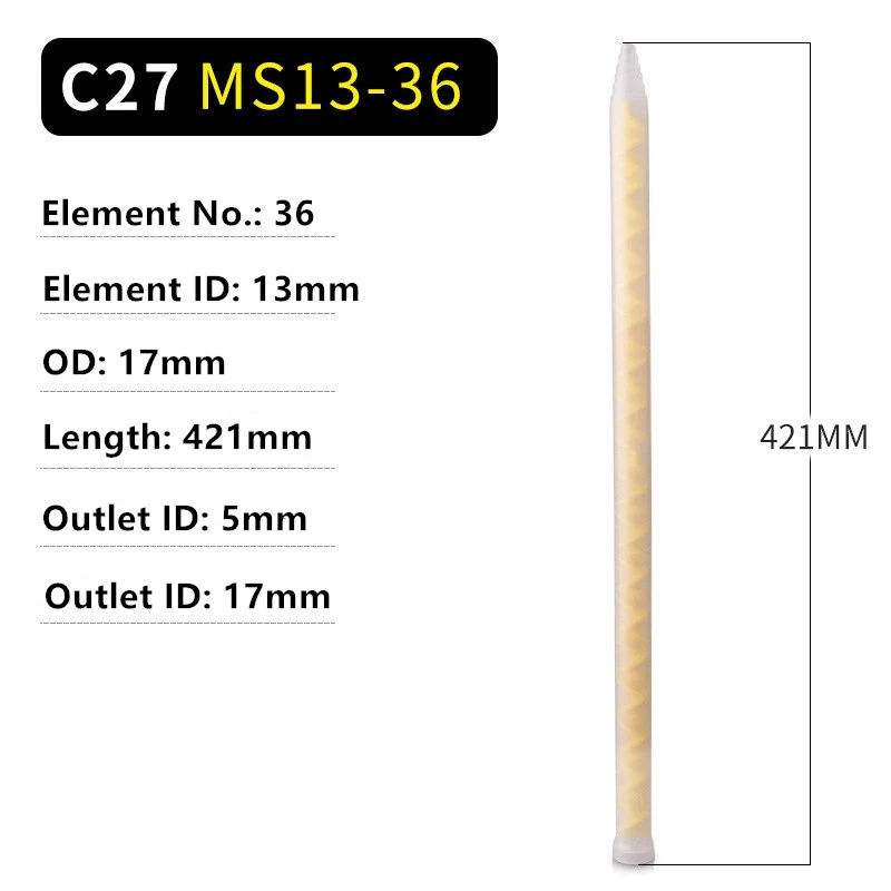 MC13-36 пластиковая эпоксидная машина, статический смеситель, насадка для смешивания адгезивной смолы, для дозирования смеси