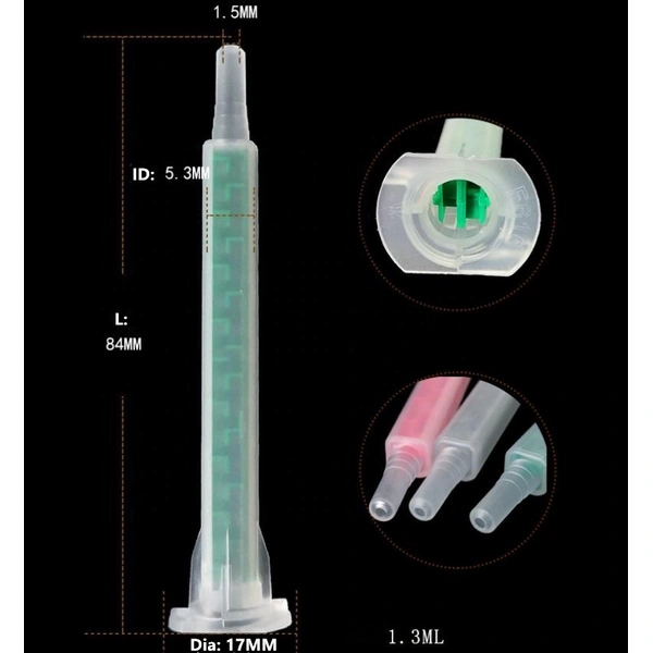 Эпоксидный квадратный наконечник статического смесителя mb6-16 (зеленый) смесительная трубка для двойного пакета эпоксидных смол байонетный квадратный наконечник для смешивания материалов