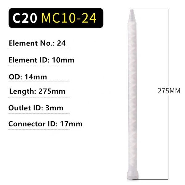 Заводская поставка mc10-24 ab адгезивная статическая смесительная трубка прецизионное дозирование наконечник смесителя для клея