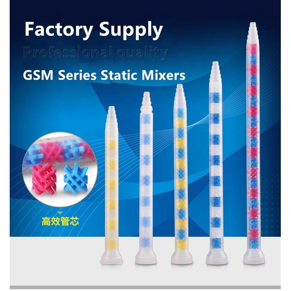 Punta mezcladora estática epoxi plástica de alta precisión gsm9-12 con elemento en forma de x