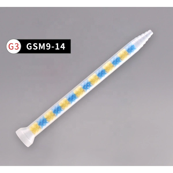 gsm9-13 одноразовый наконечник статического смесителя с x-образным элементом для клея, клея, эпоксидной смолы, полипропилена