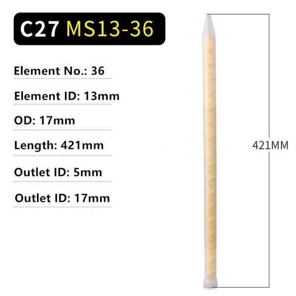 mc13-36 máquina desechable boquilla mezcladora estática punta mezcladora de resina para dispensador de mezcla de medidor