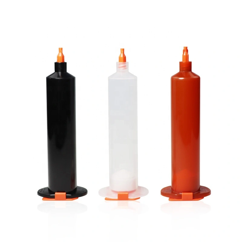 Precio barato 30cg jeringa dispensadora de pegamento de plástico transparente de diferentes colores para dispensador de líquido jeringa de pegamento