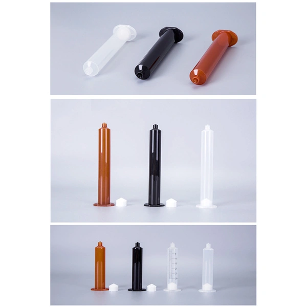 precio barato 30c sistema de dispensación de estilo de perfume de jeringa de pegamento de plástico transparente