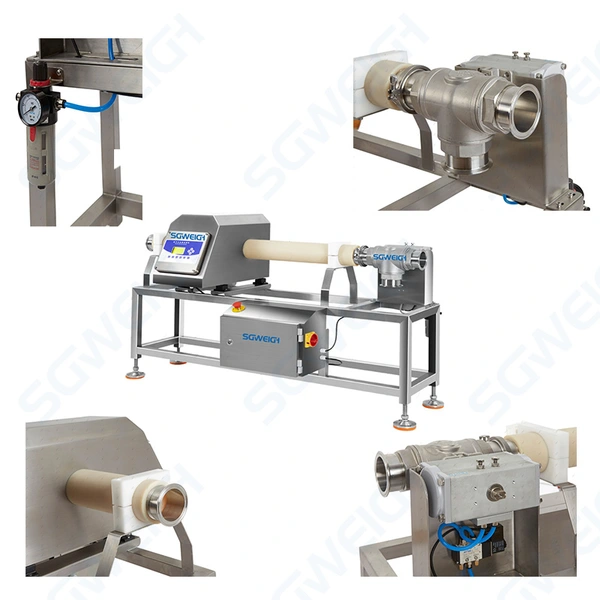 Chemical Industry Metal Detector Machine for Liquid Sauce Raw Material Pipeline Metal Detection Machine