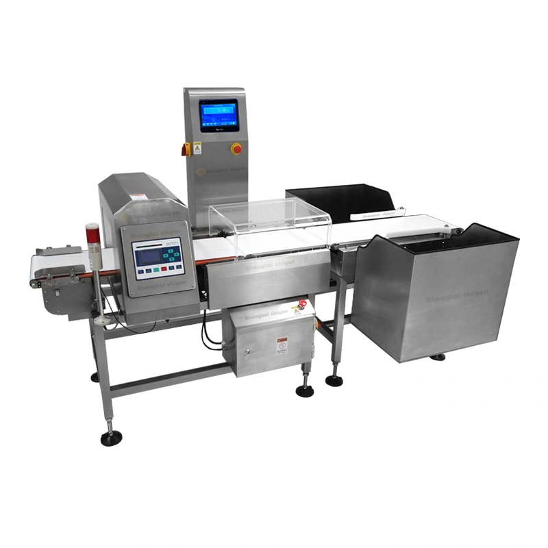 Food Metal Detector and Checkweigher Combination System with Rejector