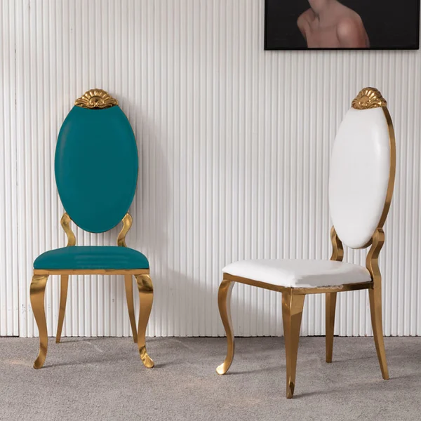 Event rose gold modern luxury PU leather stainless chair