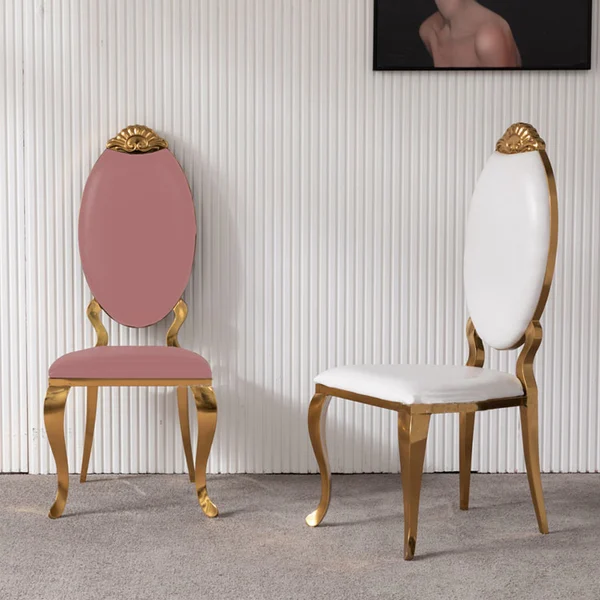 Event rose gold modern luxury PU leather stainless chair
