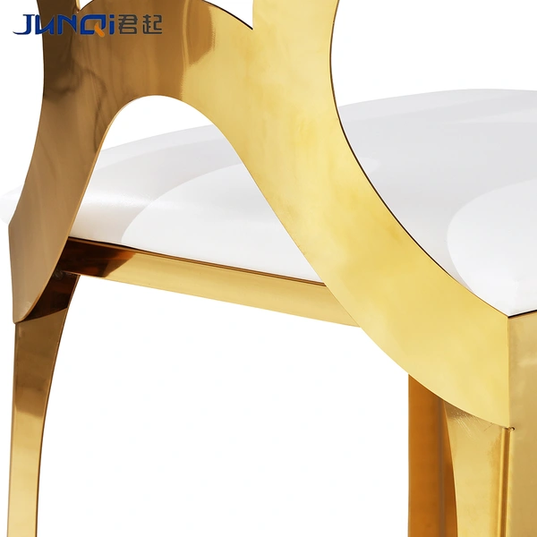white restaurant stainless steel leather bar chair gold