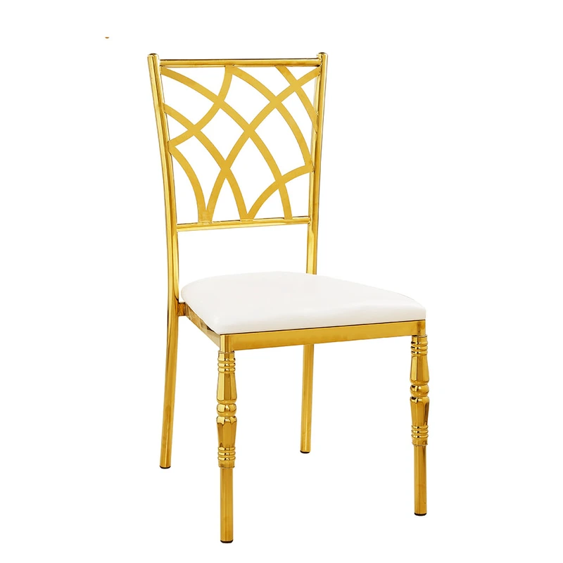 New modern style hotel wedding dining chair golden luxury