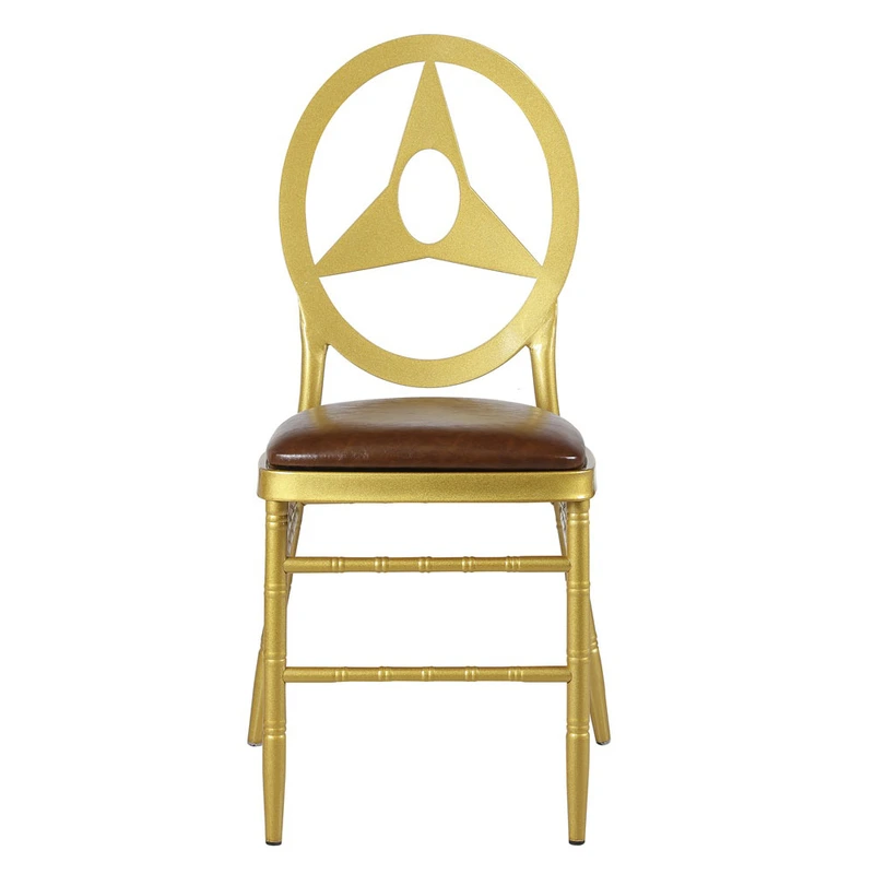 Gold Metal Stackable Wedding Banquet Chiavari Chair 