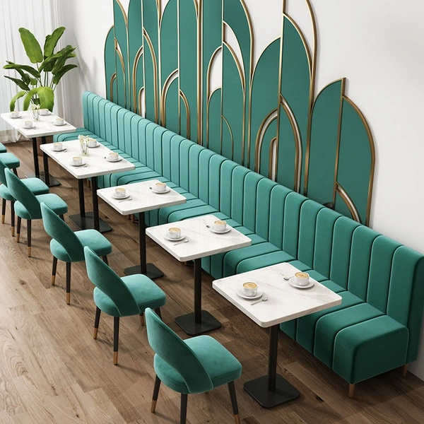 Modern Design Metal Leather Seat Restaurant Booth