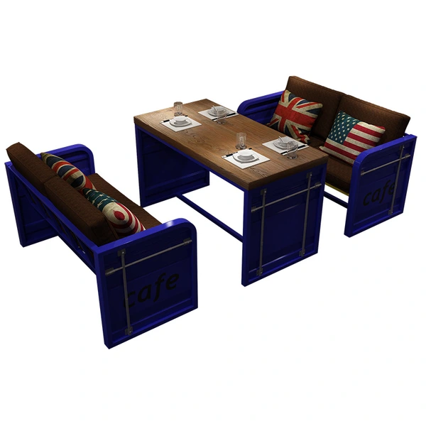  iron booth retro music sofa chair and table bar furniture