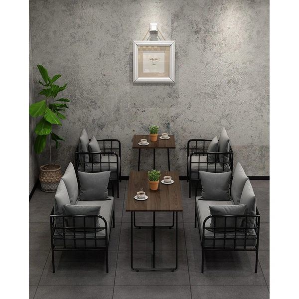Metal Frame Fabric Leather Seat Couch Restaurant Booth
