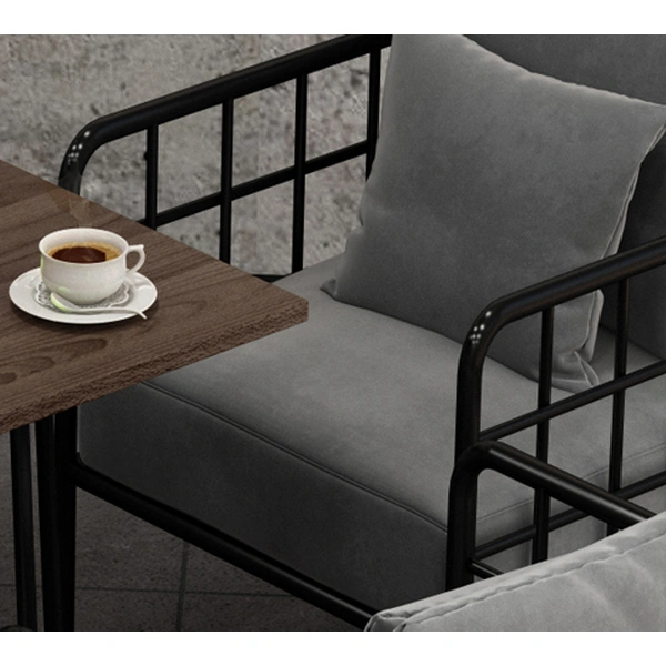 Metal Frame Fabric Leather Seat Couch Restaurant Booth