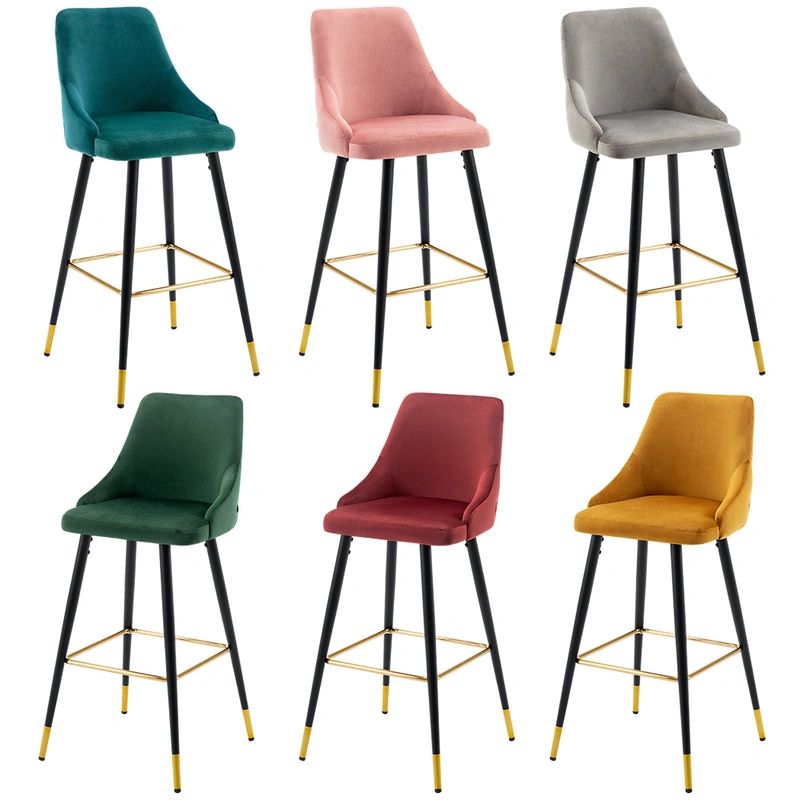 Modern Chair Velvet Upholstery Chair Bar Stool