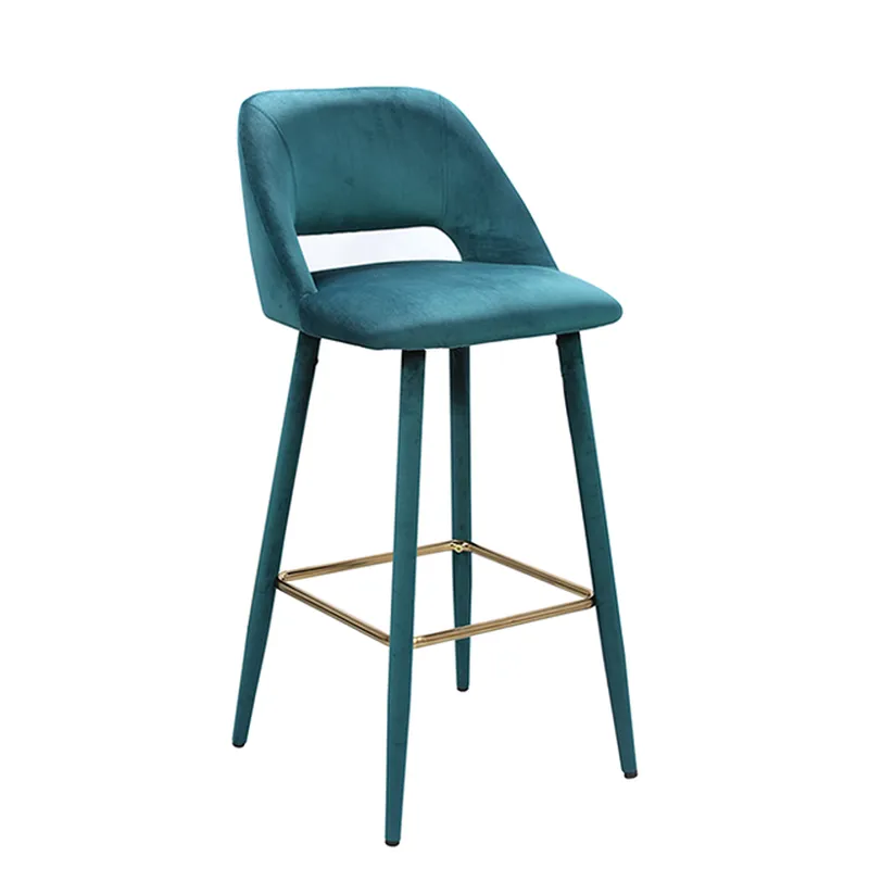 Velvet Modern Bar Stool Chair with Back