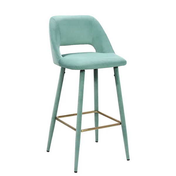 Velvet Modern Bar Stool Chair with Back
