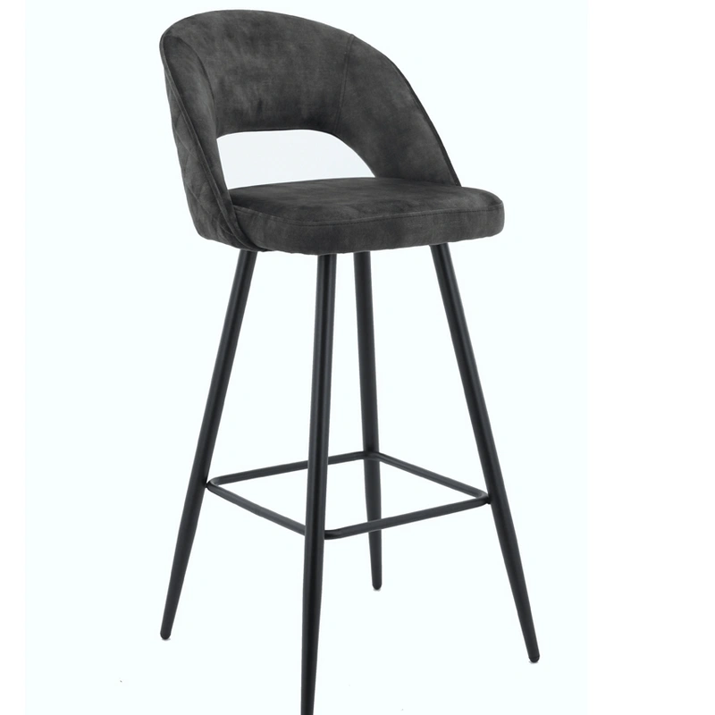 Velvet Modern Bar Stool Chair with Back