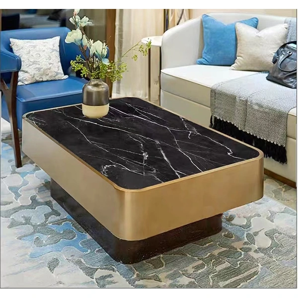 Luxury Gold Matt Stainless Steel Living Room Coffee Table