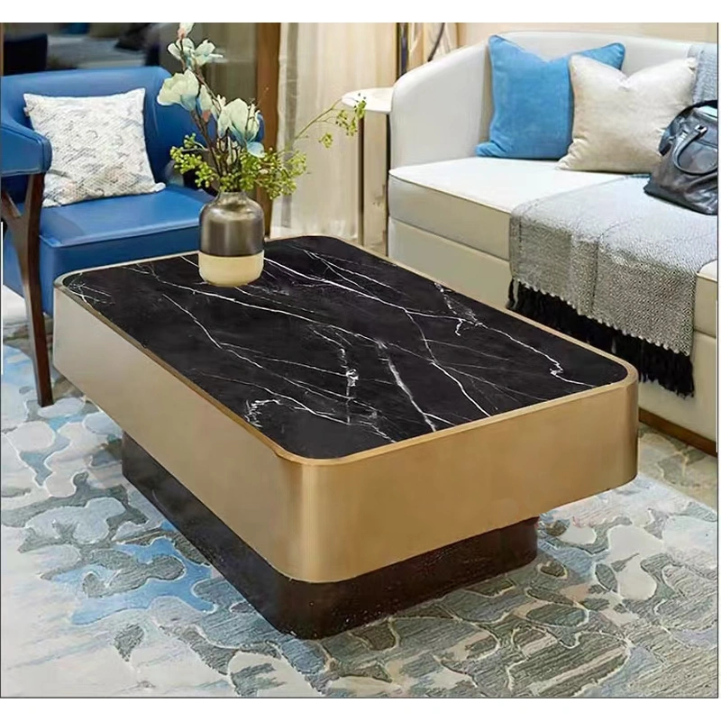 Luxury Gold Matt Stainless Steel Living Room Coffee Table