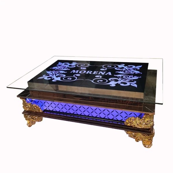 Custom Made LED Gold Resin Modern KTV Table