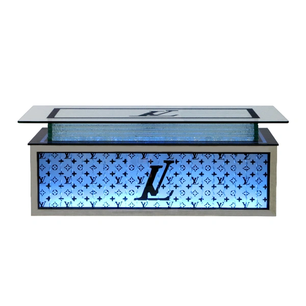 LED Art Glass Light Up Coffee Table 