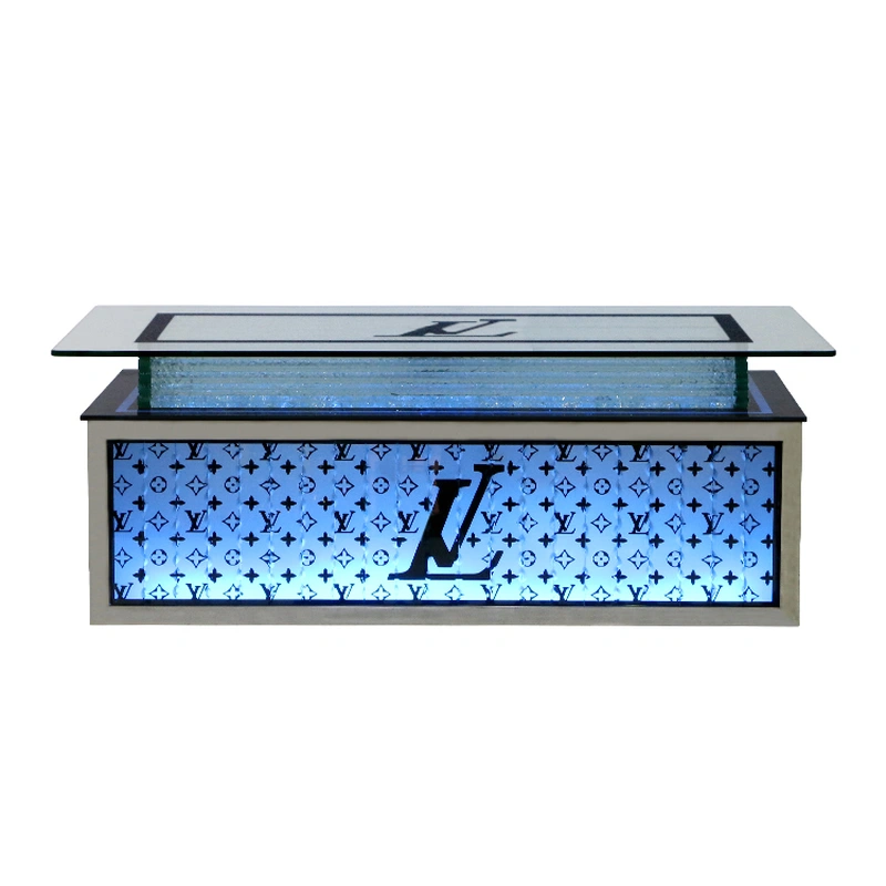 LED Art Glass Light Up Coffee Table 