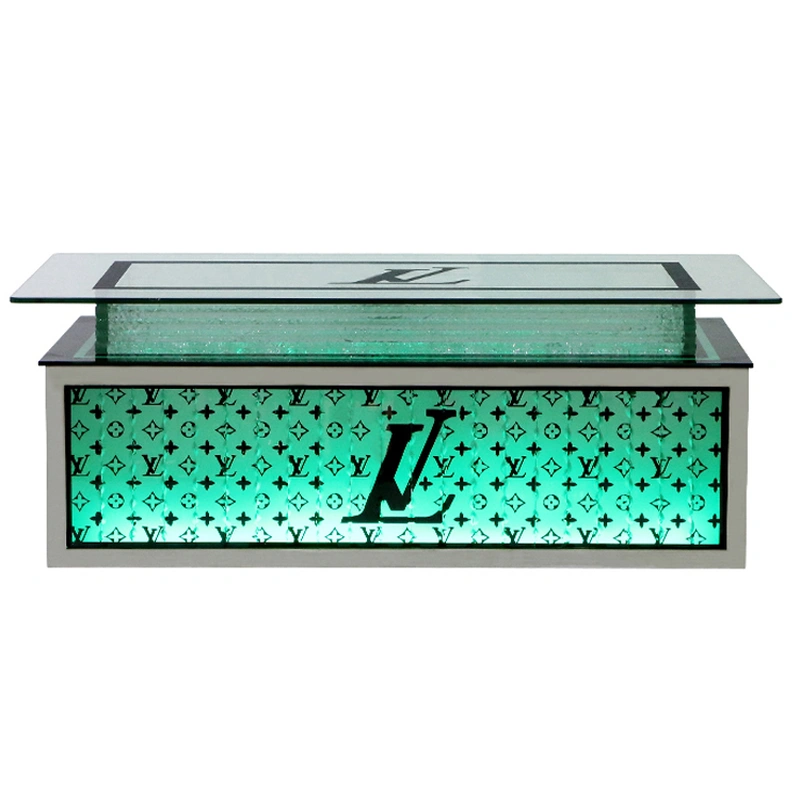 LED Art Glass Light Up Coffee Table 