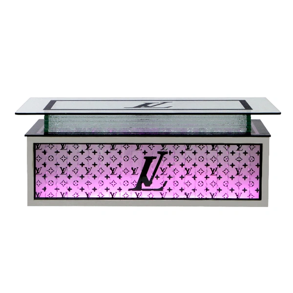 LED Art Glass Light Up Coffee Table 