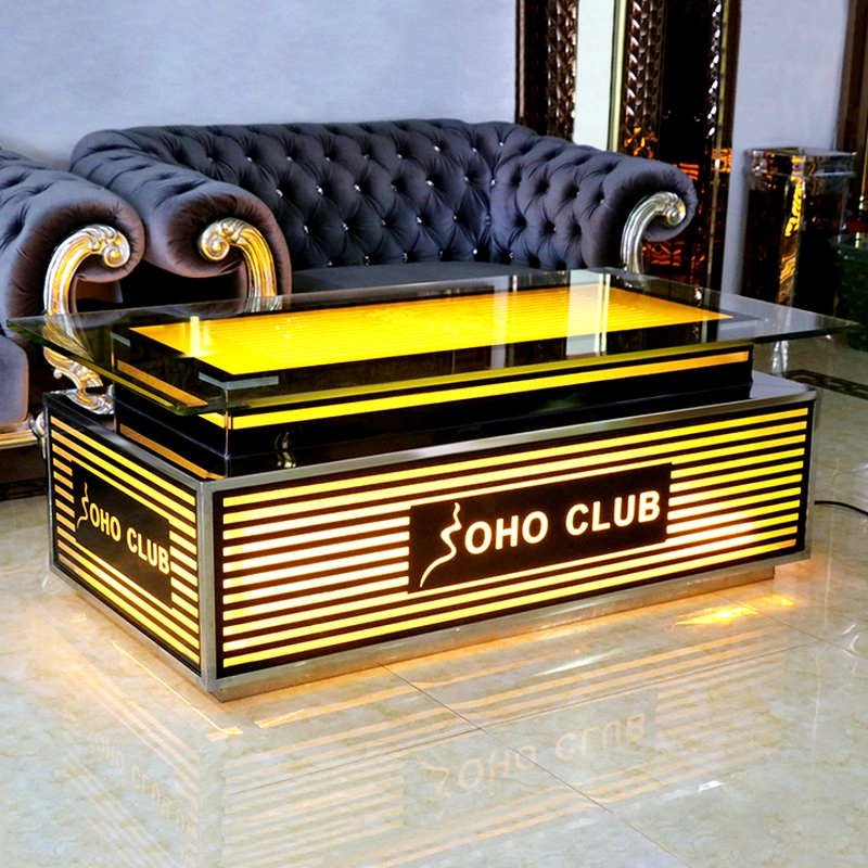 KTV club hotel light up bar square cocktail table