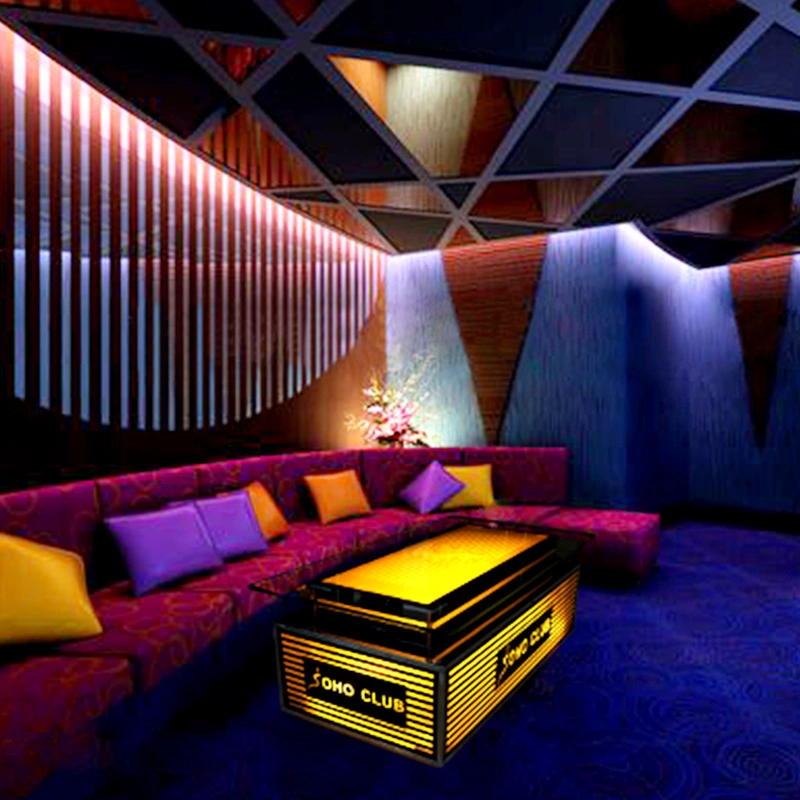 KTV club hotel light up bar square cocktail table