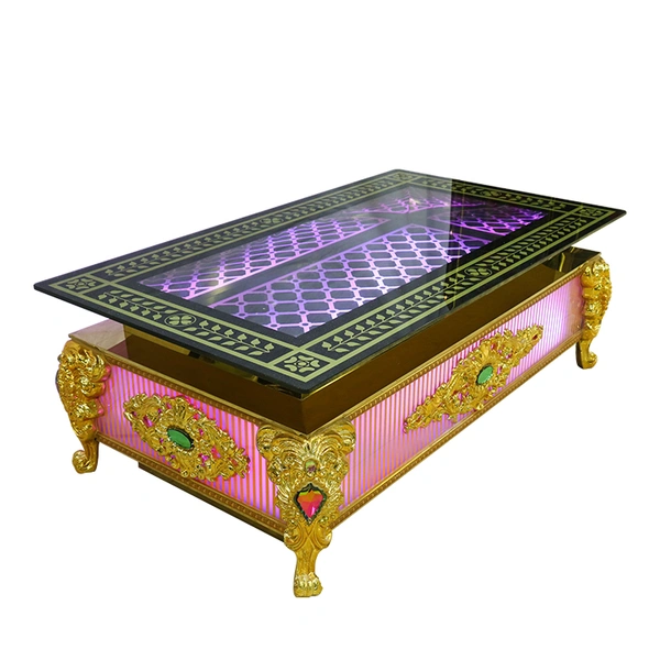 Stainless steel frame tempered glass top ktv cocktail table