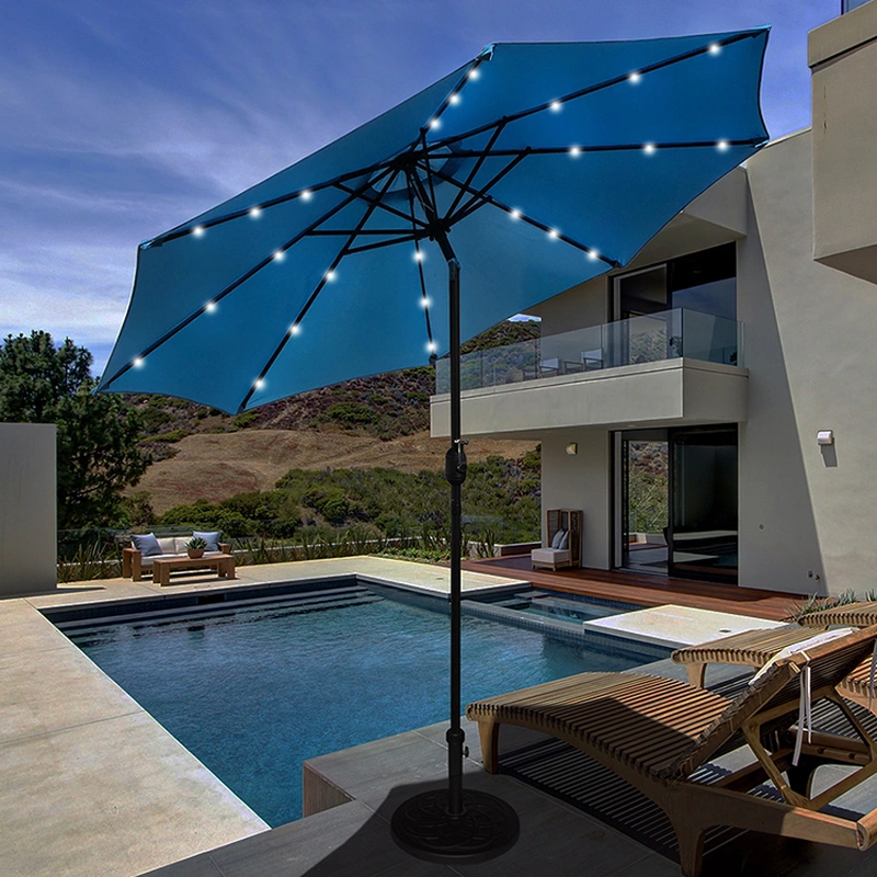 Custom umbrella Garden Outdoor Parasol beach led lights